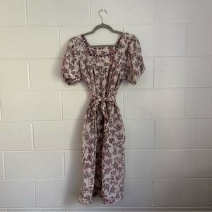 Umber & Ochre paisley dress with tie and pockets